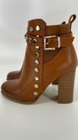 Cognacfarbene Stiefeletten mit Nieten, Grösse 36, Top!