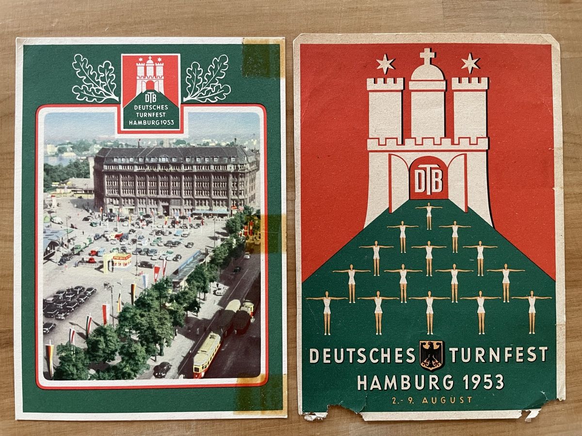 Cartoline postali: AK von Turnfest Hamburg 1953 – Usato da Rümlang venduto da Kartenpost1