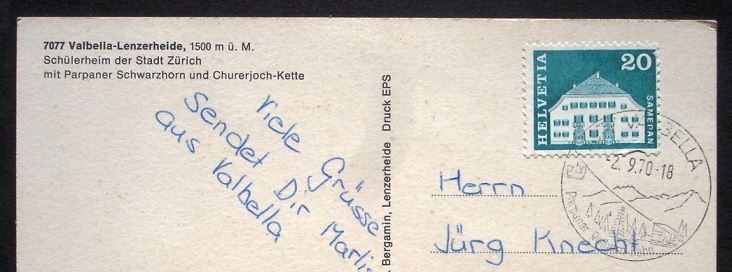 Cartes postales: VALBELLA-LENZERHEIDE – D'occasion à Jona par philajona 1