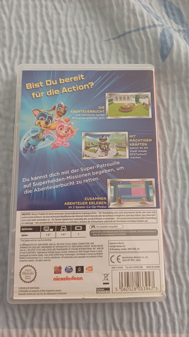 Giochi: PAW PATROL NINTENDO SWITCH – Usato da Villars-le-Terroir venduto da Hamtaro71 1