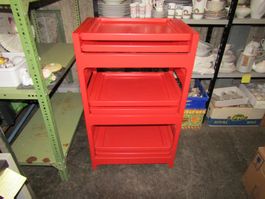 Designer Gestell mit 6 Auszügen rot 63x44 ,104 hoch