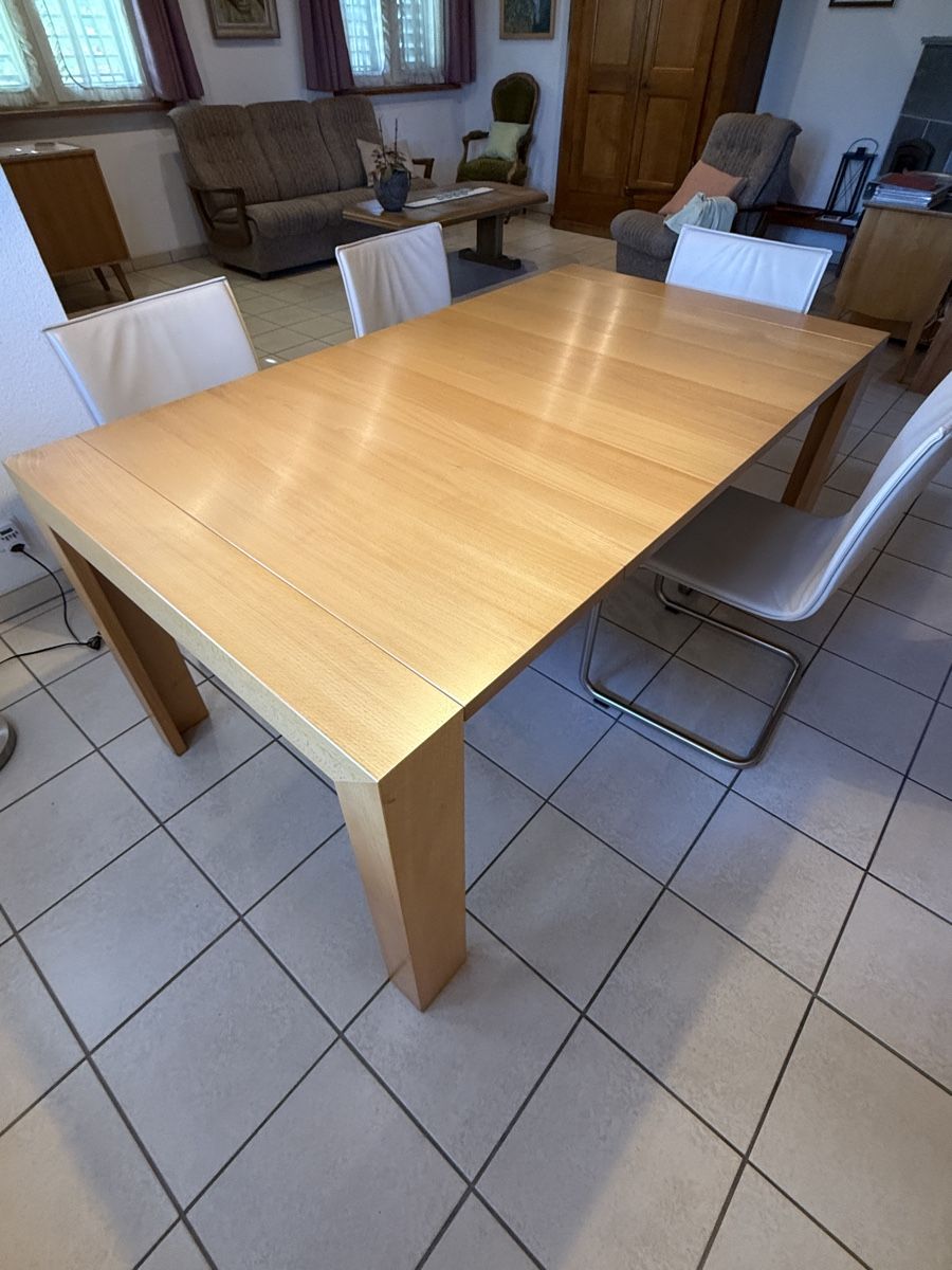 Set di tavolo e panche: Esstisch Holz mit 4 Freischwinger-Stühlen – Usato da Windisch venduto da _sru_ 1