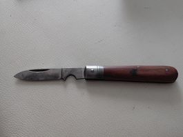 Taschenmesser Holzgriff mit Adler Motiv gebrauchter Zustand