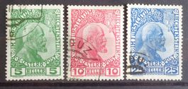 LIECHTENSTEIN 1912: Prince Jean II, la série oblitérée, O