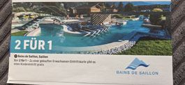 2 für 1 Bains de Saillon Gutschein bis 31.8.2026 Sommer!