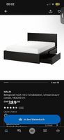 Ikea Malm Bett 140x200 inkl. Lattenrost & zwei Schubladen