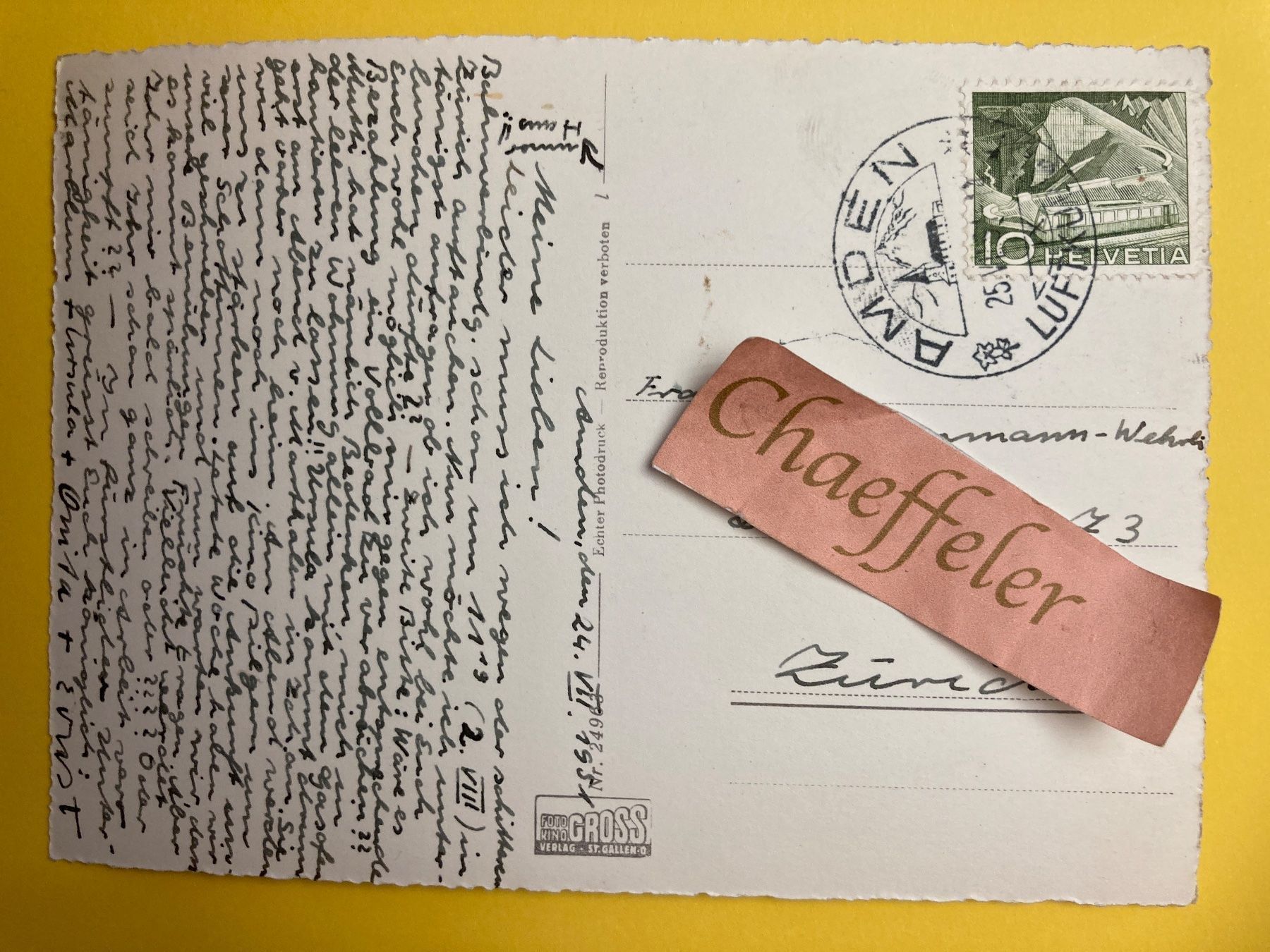 Cartes postales: 1951 Amden mit Mattstock – D'occasion à Zürich par Chaeffeler 1