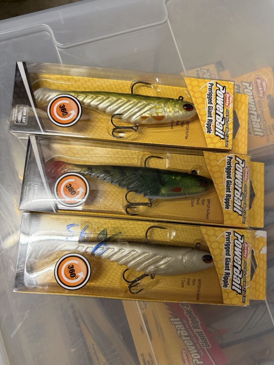 Köder: Lotre de pêche Berkeley Powerbait Giant Ripple 3x – Neu und originalverpackt aus Preverenges von Jojoa35