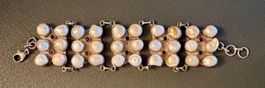Armband Silber 925 mit Barockperlen und 10 Granaten, 101g