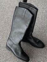 Elegante Navyboot Lederstiefel, Schwarz, Grösse 36