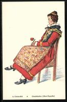Frau aus Graubünden in Tracht