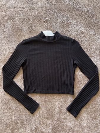 Crop top manches longue noir S/M