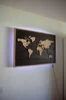 Weltkarte aus Holz