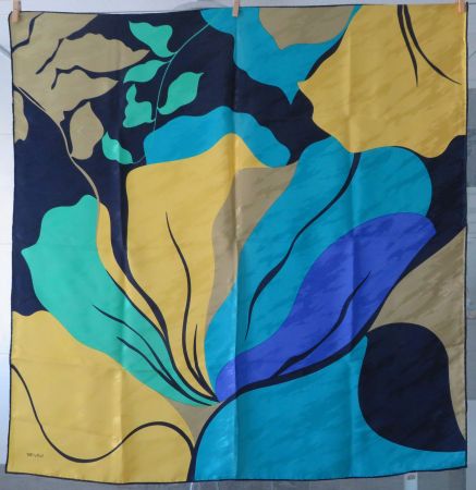 Sevini Foulard Seidenschal mit Aufdruck, 100% Seide