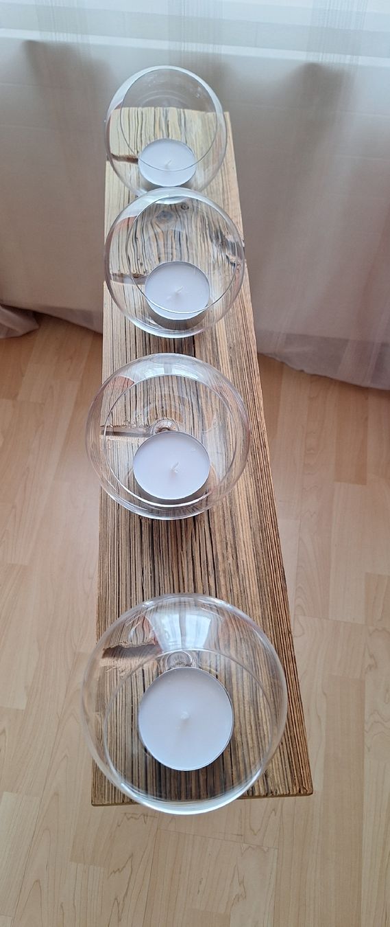 Kerzenständer: Unikat Altholz Weinglaskerzenständer – Neu und originalverpackt aus Huttwil von swissfrau69 1