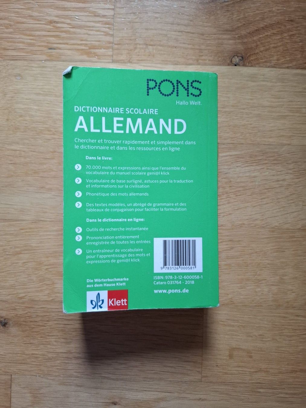 Libri: Dictionnaire Allemand-Français PONS – Usato da La Rippe venduto da mau_k826 1