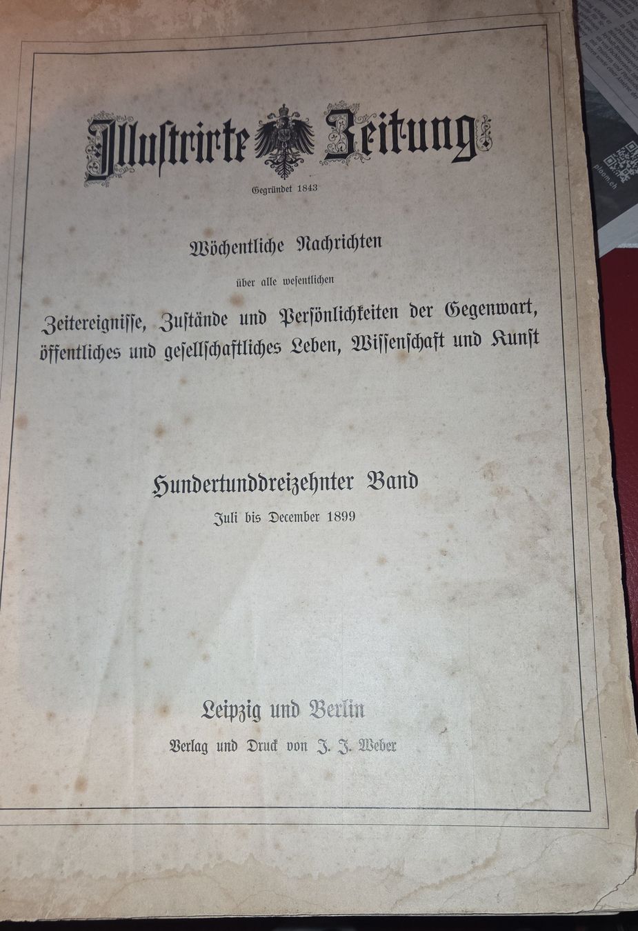 Bücher: 1899 Sammlung Zeitungen – Gebraucht aus Winterthur von Veteran-67 1
