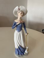 Porzellan Figur Dame mit Hund