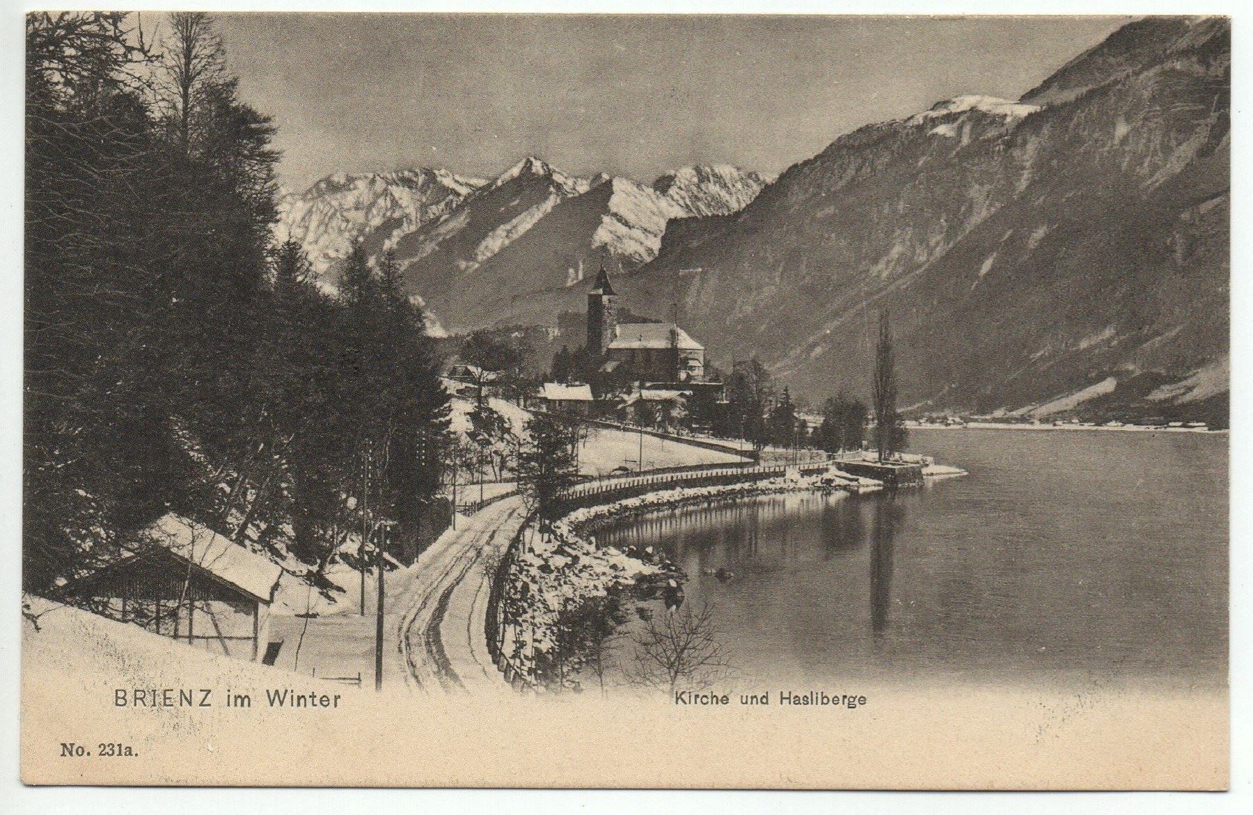 Ansichtskarten: BRIENZ im Winter - Kirche und Hasliberge – Neu (gemäss Beschreibung) aus Jona von philajona