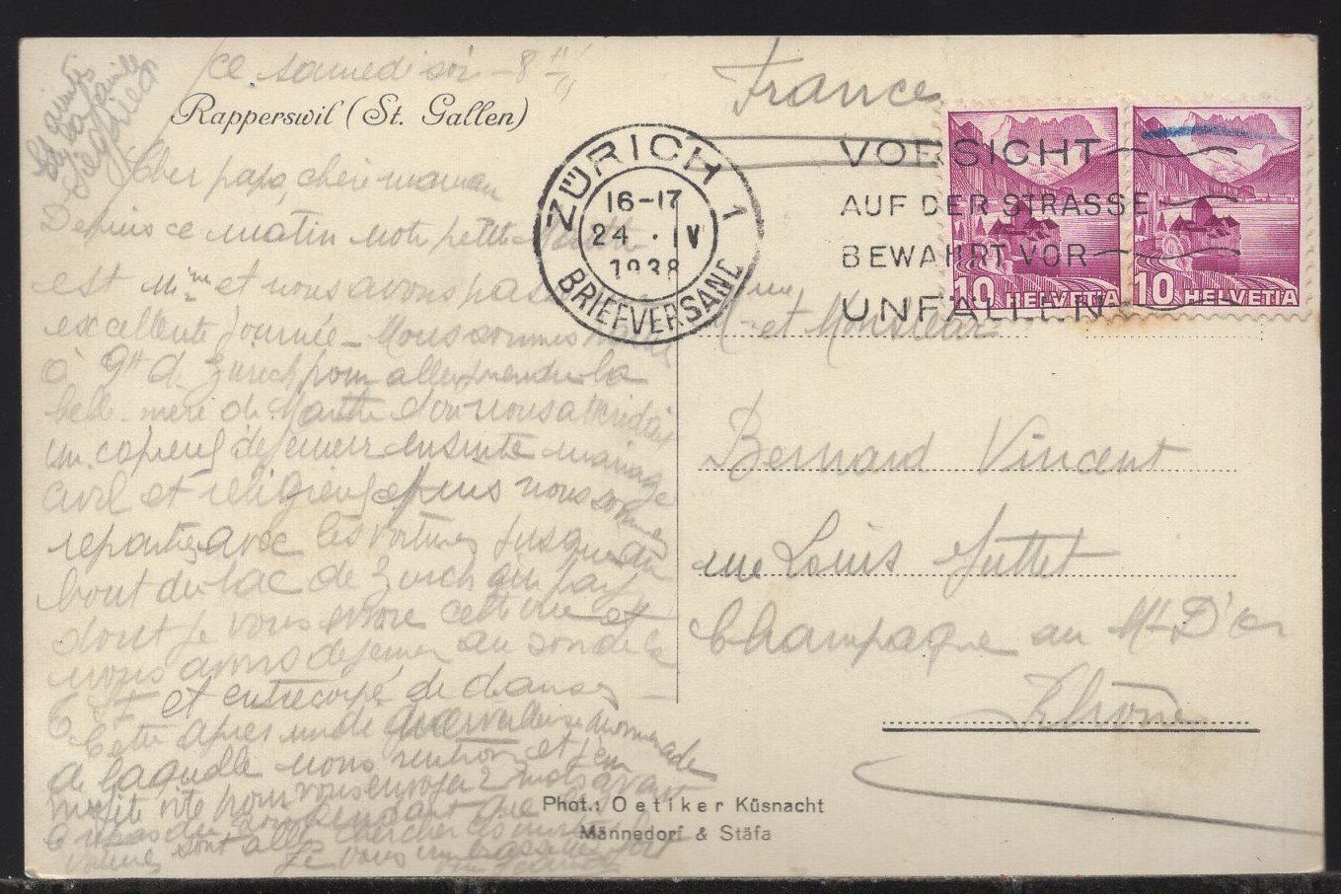 Cartes postales: RAPPERSWIL 1938 – D'occasion à Aarau par kufi44 2