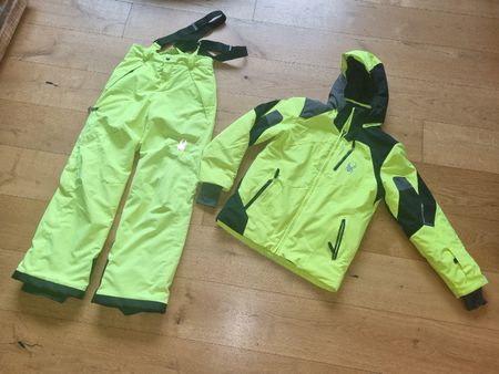 Spyder Skijacke neongelb Gr 16 / 164, Skihose gratis