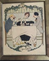 Bild, alte Illustration, (Jugendstil) sehr schöner Rahmen