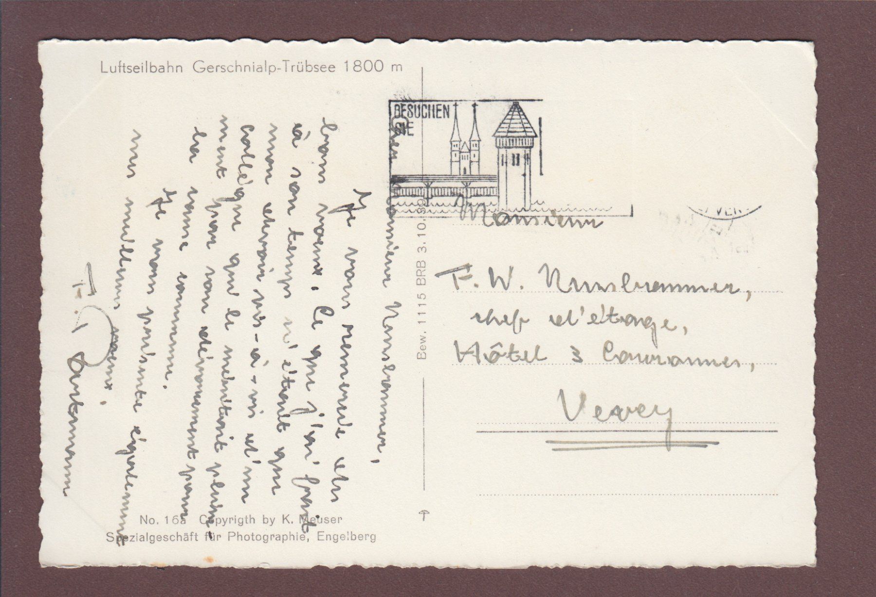 Cartoline postali: Luftseilbahn GERSCHNIALP-TRÜBSEE – Usato da Pully venduto da nicecards 1