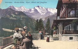 Interlaken BE Harder Kulm Eiger Mönch Jungfrau belebt