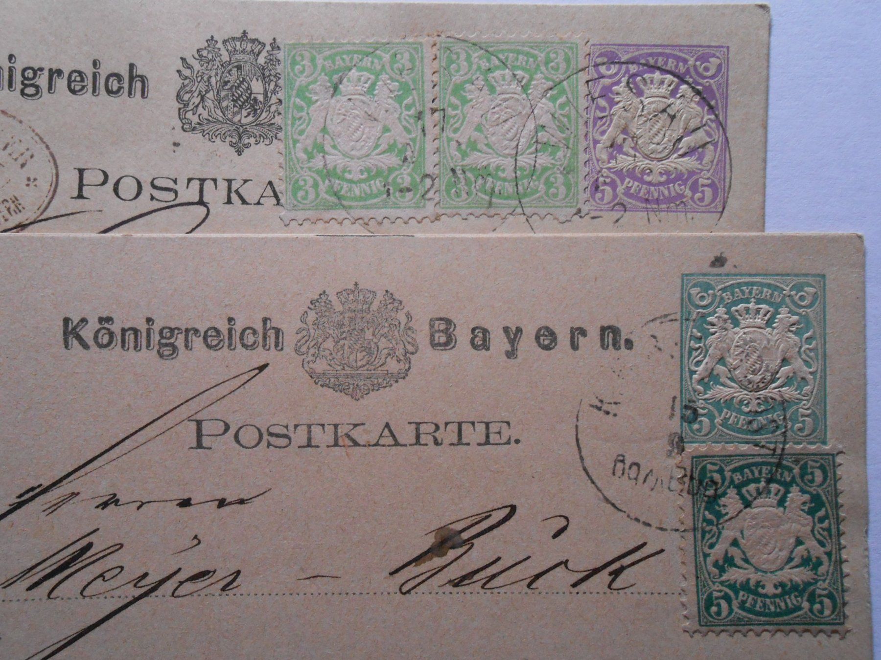 Tutti i francobolli: Bayern  Postkarten  1889 – Usato da Hallwil venduto da pkaiser44 2