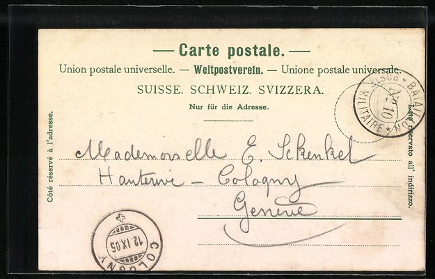 Ansichtskarten: AK Bern, Kaserne Beundenfeld, 1905 – Gebraucht aus Berlin von bartko-reher 1