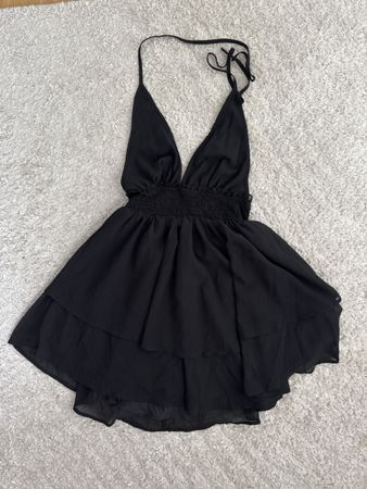 Schwarzes Kleid mit Neckholder, Gr. S