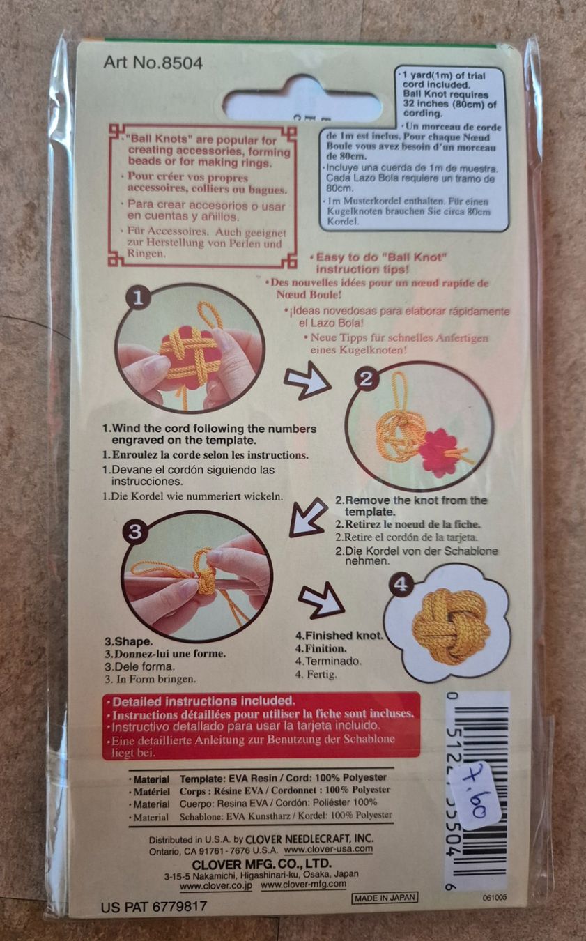 Sciablone: Originalpackung Clover Kugelknoten Schablone – Nuovo e nell'imballaggio originale da Emmenbrücke venduto da Levira8 1