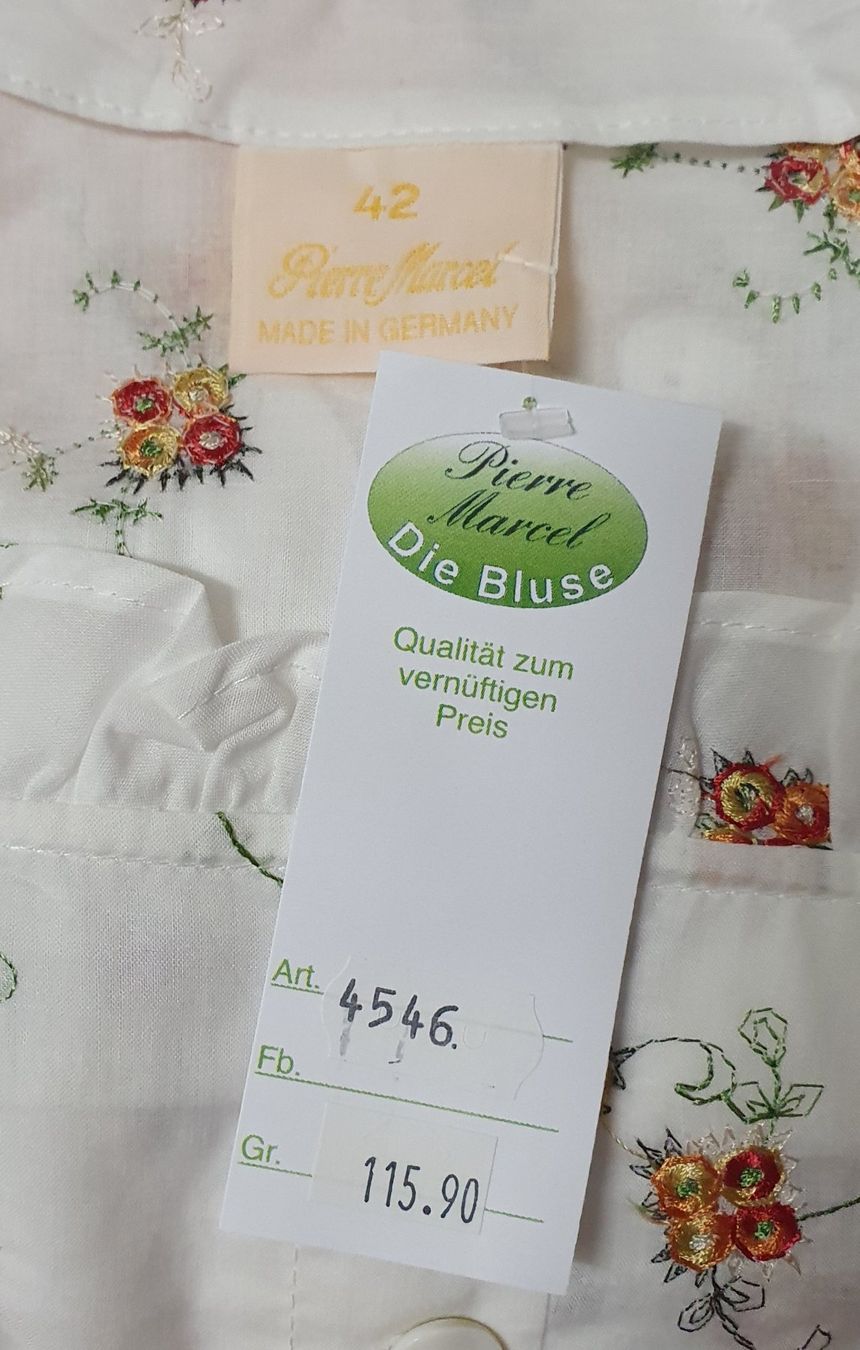 Camicette: Neu: "Pierre Marcel" / Dirndl Bluse Gr. 42 /  BW - Leinen – Nuovo (secondo la descrizione) da Muri AG venduto da Edlerweiss 9