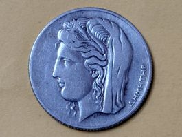 Griechenland 10 Drachmen "Demeter" 1930 Silber