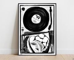 Eric Clapton Vinyl Turntable Layla Black White Urban Kunst