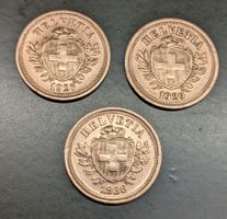 3 x 1 Rp. 1926, 29, 36 Bronze