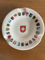 Vintage Ornamin Schale Aschenbecher Schweiz Kantonswappen 