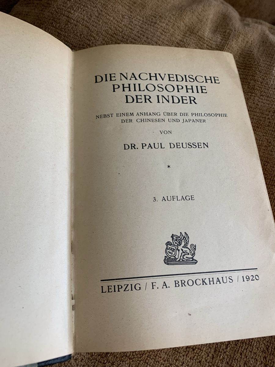 Libri: Deussen - Philosophie der Inder 1920 | – Usato da Onex venduto da bru_fp6t 3