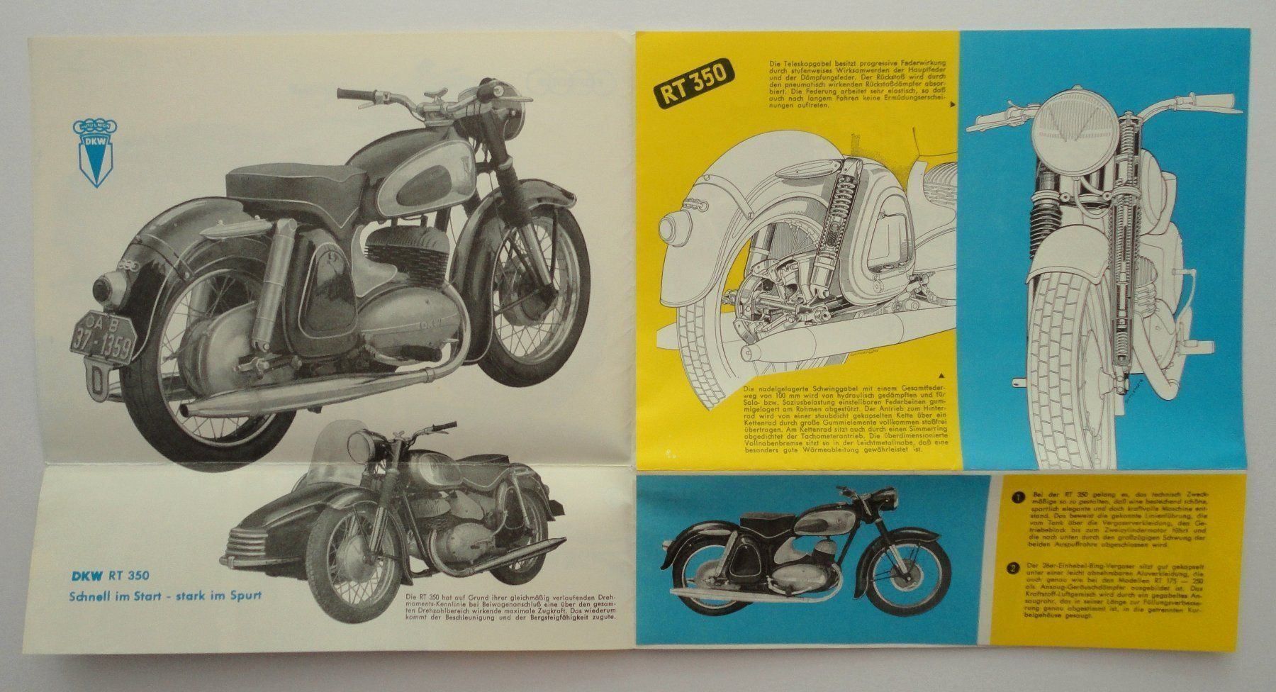 DKW Tutti i ricambio per moto: DKW RT350 Motorrad-Faltprospekt – Usato da zürich venduto da parts5060 4
