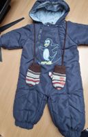 Winter Overall mit Pinguin, Grösse 80, inklusive Fäustlinge