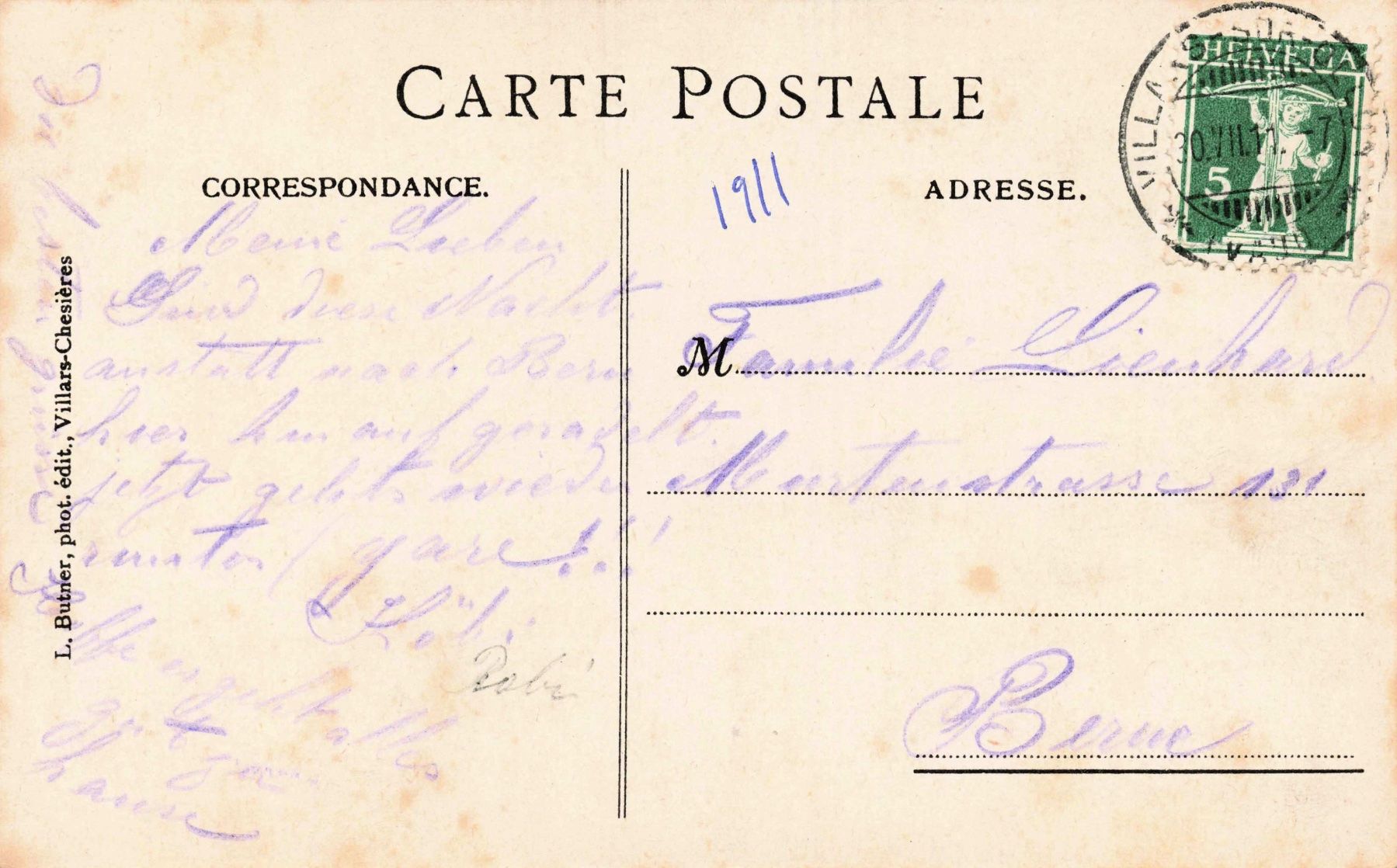 Cartoline postali: Villars et le chamossaire Ollon – Usato da Biasca venduto da Blenio71 1