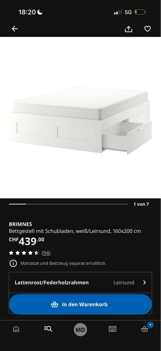 Letti: Brimnes ikea bett wie neu – Nuovo (secondo la descrizione) da Therwil venduto da mandy.dietrich.sue