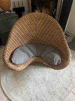 Meditations Sessel aus Rattan mit Kissen - Vintage Stil!