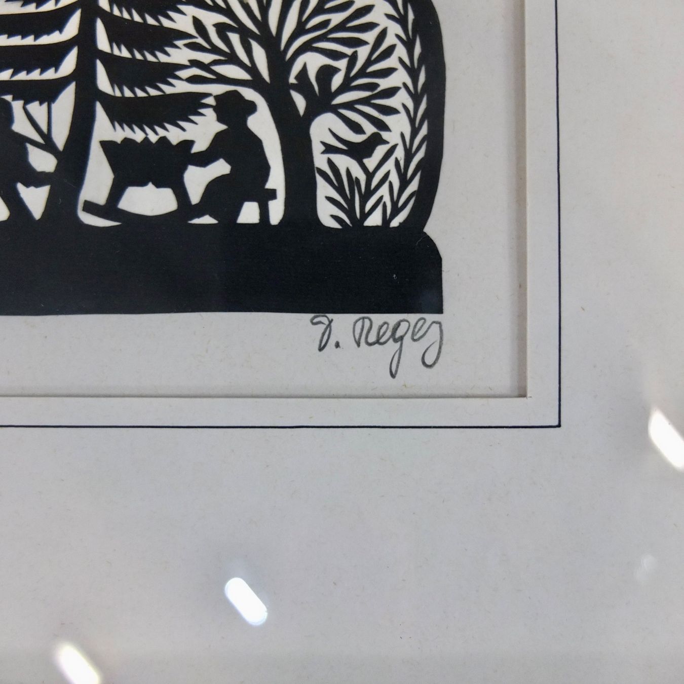 Grafica & Litografie: David Regez, Scherenschnitt – Usato da Basel venduto da Brocki-auf-dem-Wolf 6