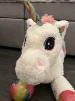 Plüschtier Einhorn weiss bunt gross