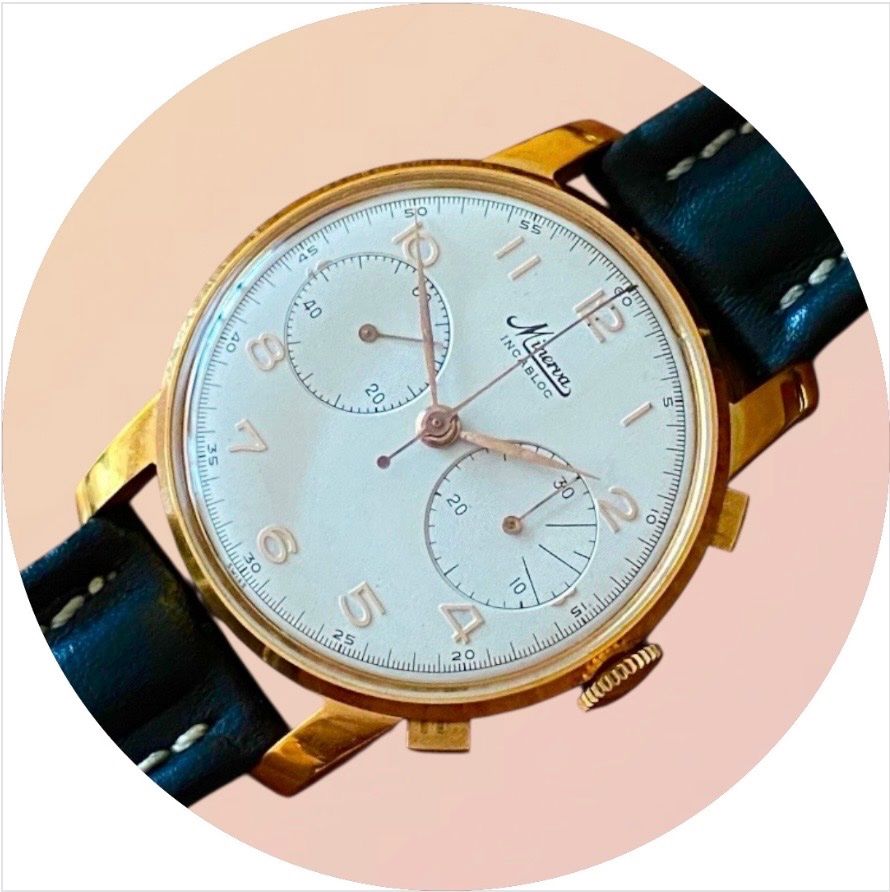 Minerva Orologi: Minerva Swiss Vintage Chronograph – Usato da lyss venduto da Uhrenparadies 3