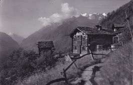 Zeneggen  VS  mit Stelli- und Mischabelhorn    um 1963