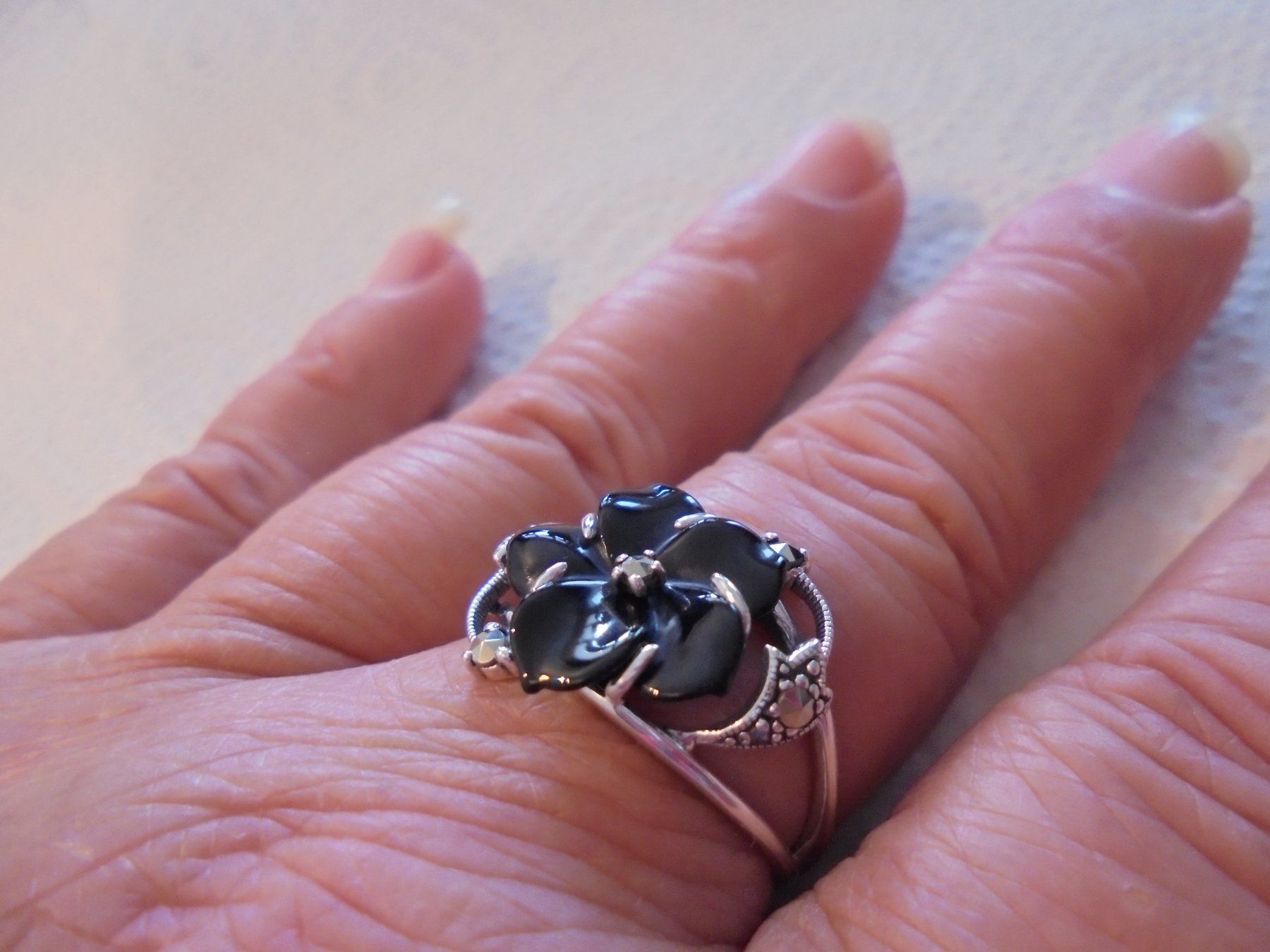 Anelli: Echtschmuck: Onyx-Silberring (56) – Nuovo (secondo la descrizione) da Zuchwil venduto da maumauchi 2
