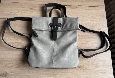 Rucksack / Tasche 2in1 grau/schwarz – vielseitig & gepflegt