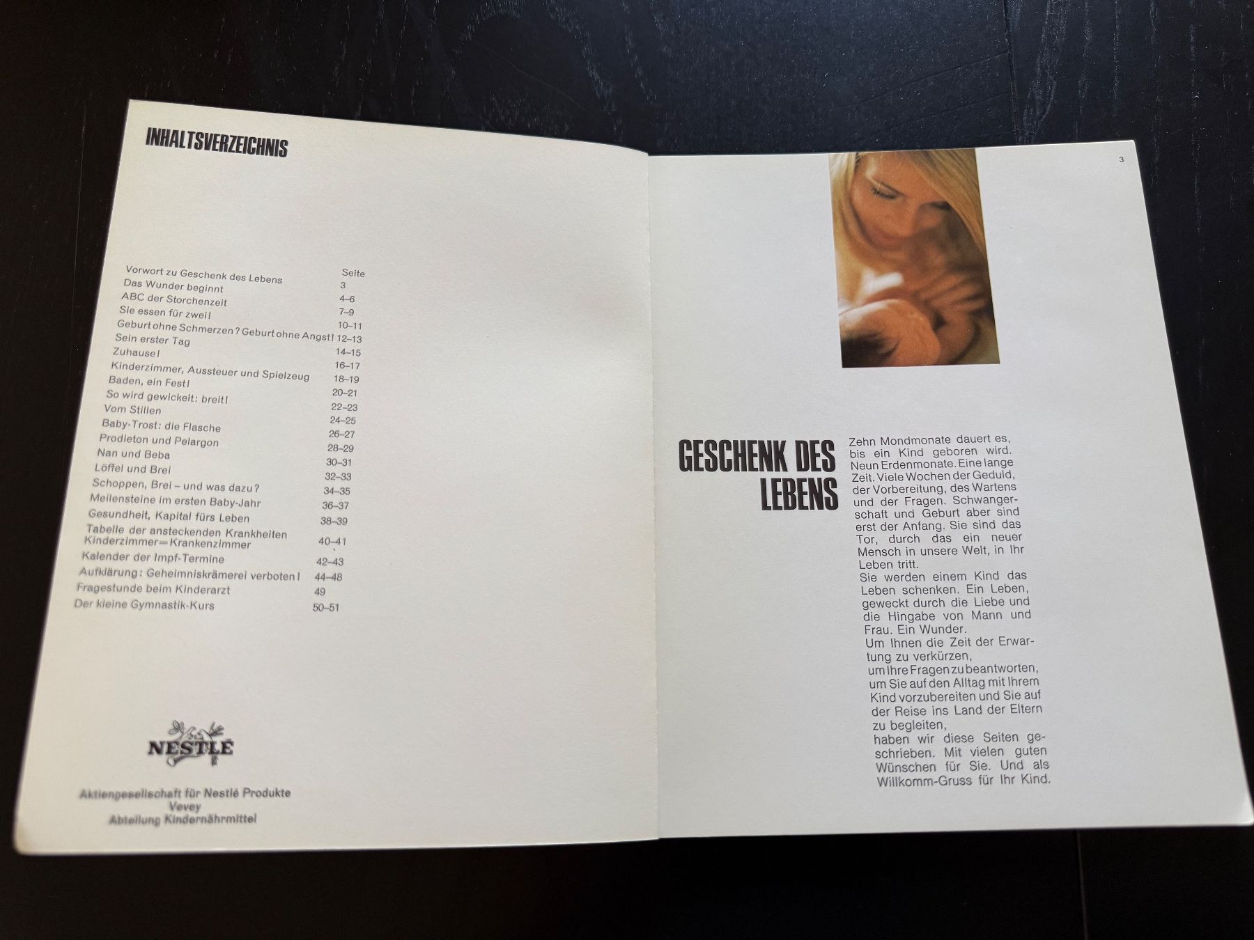 Bücher: Nestlé "Geschenk des Lebens" Broschüre – Gebraucht aus Erstfeld von Uhu1980 1